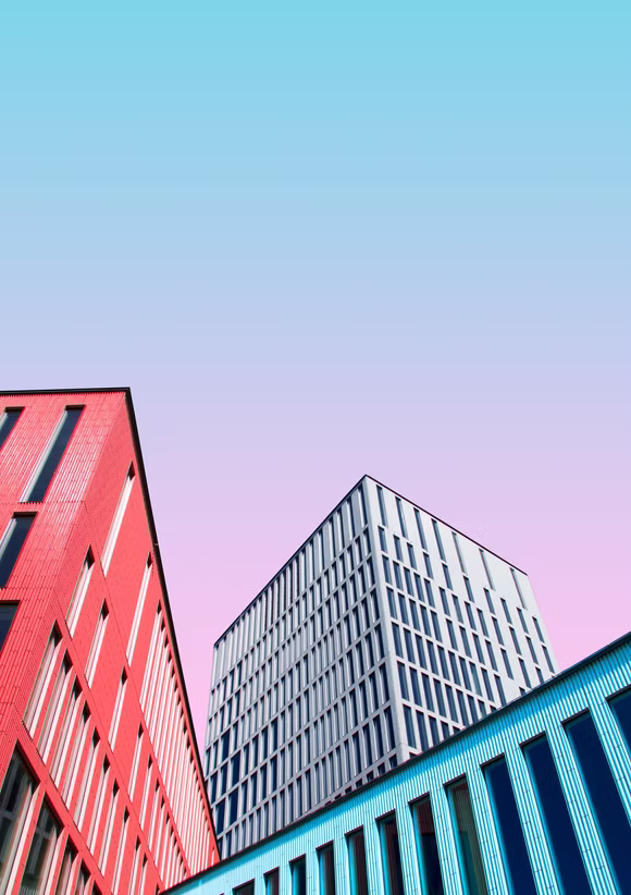 Street-level architectural perspective
